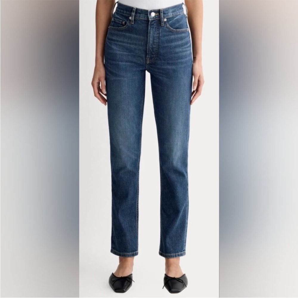 Everlane The High-Rise Cheeky Straight Jean Dark Medium Wash 30